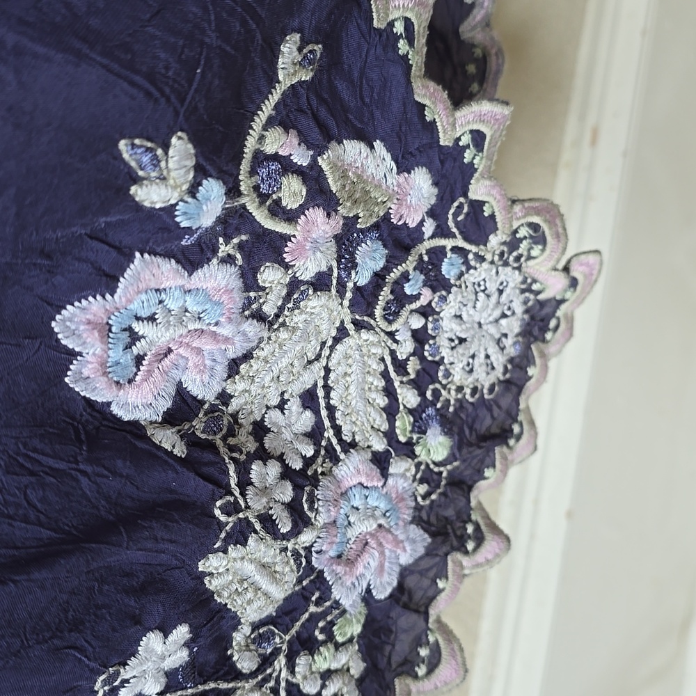 Johnny Was Navy Tunic with Pastel Floral Embroidery - Picture 8 of 11